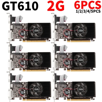 1-6 бр 2G GT610 Графична Детска видео карта 810 Mhz DDR3 Компютърна PCI-e 16X, което е съвместимо с HDMI + VGA + DVI, с ниско ниво на шум за настолни КОМПЮТРИ
