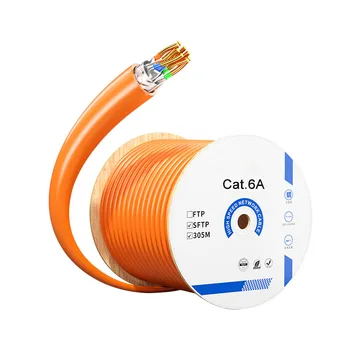 10 Gbit/с 1000 ФУТА Навити Мрежов кабел основа cat6a SFTP Високоскоростен От Чиста Мед 8 ядра 0,57 mm Ethernet Lan Интернет Кабели Cat 6a