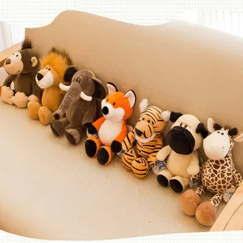 25 см, сладки плюшени животни, плюшен играчка, слон, Жираф, енотовидная лисица, Лъв, тигър, маймуна, куче, плюшени животни, плюшени играчки за деца, подаръци