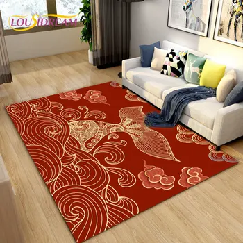 3D Голям Мат в класически китайски стил, Килим килим за хол, Декориране на Дивана в спалнята, Детски Игри Нескользящий Подложка за Пода