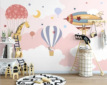 beibehang, направени по поръчка в модерен скандинавски стил, ръчно рисувани, космически кораб от папие-маше, балон, детска стая, тапети тапети