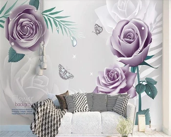 beibehang Персонализирани тапети от снимки на 3D релефни флорални тапети за телевизора на дивана декорация на дома, хол, спалня стенописи, 3D тапети