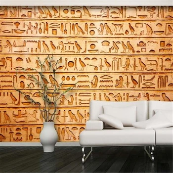 beibehang Потребителски фотообои 3D птици египетски релеф на стенописи ТЕЛЕВИЗИЯ фон хол спалня и разтегателен фон стенни тапети
