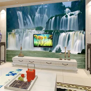 beibehang потребителски фотообои фонови картинки всекидневна с ТЕЛЕВИЗОР природен пейзаж водопад 3D стенописи papel de parede