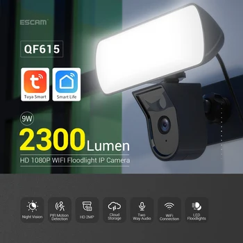 ESCAM QF615 Sasha APP 2MP 1080P 2300-Люменный Прожектор на Пълен IP Камера AI Humanoid Откриване на Дома за Сигурност, ВИДЕОНАБЛЮДЕНИЕ следи бебето