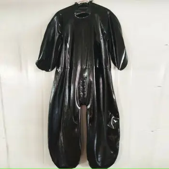 Ganzanzug Гумените Латексова униформи от 100% каучук за cosplay, чист черен гащеризон Herren S-XXL