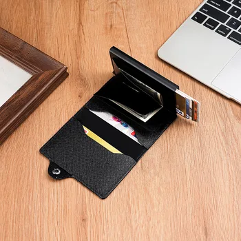 Geestock, нов поп чантата си сгъваем Rfid-антимагнитный държач за карти, мъжки портфейл за карти, метална кутия за кредитни карти, елегантен мъжки скоба за чантата