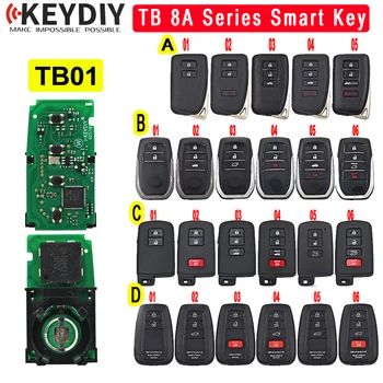 KEYDIY TB01 KD Smart Key Универсално дистанционно управление 8A Транспондером и Корпус за Toyota Corolla, Camry, RAV4/Lexus FCCID: 0020