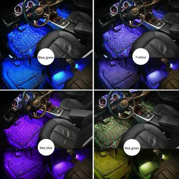 Led Автомобилни атмосферни светлини Безжично Управление на RGB Подсветката на покрива USB Автоматична Настройка на колата Led декоративна лампа за партита в интериора Star L N6K9
