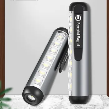 Led фенерче, джобен USB-акумулаторна мини-ключодържател, фенерче с щипка магнит, паник работна лампа, лампа за къмпинг, на открито, на лов
