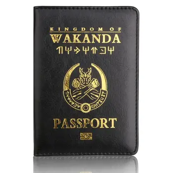 Wakanda Forever Черна Пантера Корици за паспорти на Мъже, Жени Пътуване Мек кожен портфейл за паспорт, калъф за самоличност, чанта за банкови карти, притежател на паспорт