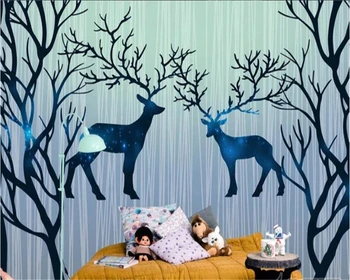 wellyu потребителски фотообои 3D тапети горски лосове ръчно рисувани дневна спалня ТЕЛЕВИЗИЯ фон тапети стенопис papel de parede