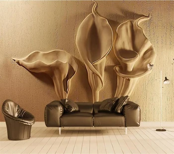 wellyu тапети, тапети по Поръчка на 3D с позлатени релефни кала дневна спалня фон 5d картина papel de parede 8d тапети