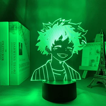 Аниме led лампа My Hero Academia Izuku за украса на стаята, дома, лампа, подарък за рожден ден, 3D лампа, герой на манга Изуку Мидория