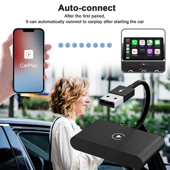 Безжична автомобилен ключ Wi-Fi На 2,4 Ghz И 5 Ghz Carplay Конвертор USB, съвместим с Bluetooth 5,0, Ниска Консумация на енергия за IOS/ Andriod