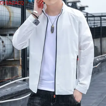 Бяло палто Лято 2023, Ново слънцезащитно палта, мъжко сако, мъжко яке в стил пънк 4XL 5XL, мъжки яке