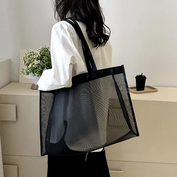Дамска чанта 2023, окото чанта за пазаруване с голям капацитет, прозрачна, водоустойчива чанта на рамото, пътни чанти-тоут, чанта за лятната ваканция