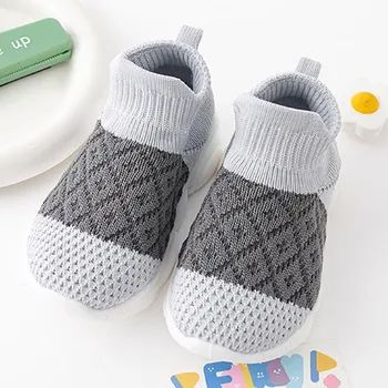 Детски обувки Модерен дишащи маратонки с дебела подметка, обувки за бебета, окото детска однотонная обувки, обувки за бебета подметка