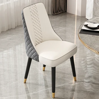 Домашен кът стол с висока облегалка, Луксозни, Метални столове за отдих в хола, Дизайнерски удобни предмети от бита в скандинавски стил