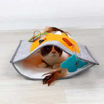Забавен подложка от естествен сезал Cat Play, играчки-тунели, войлочный подложка за домашни любимци, играчки-тел за котки