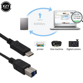 Интерфейс USB кабел 3.1 Type C-3.0 B BM Конектор за пренос на данни на телефона на Macbook принтер скенер на твърдия диск