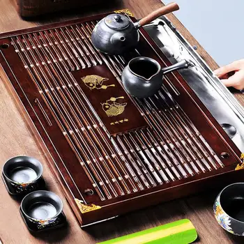 Квадратен Дървен Чай Дренажна Тава Правоъгълна Китайски Чай Творчески Тава Луксозни Реколтата, Аксесоари за приготвяне на Чай Бандея Madera Кунг-фу MZY