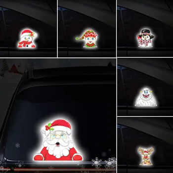 Коледни стикери по прозорците, светлоотразителни стикери за дома, колата, Зад вдовица, стикер на бронята, Коледа, Коледна украса