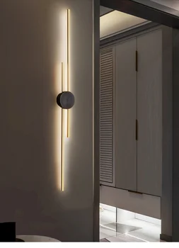 Лампата в луксозна минималистичной спалнята, led нощни мед, с монтиран на стената лампа, творчески дълъг пасаж в хола, ТВ-фон, монтиран на стената лампа
