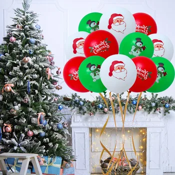 Латекс коледни топки, Дядо Коледа, Лосове, Коледно дърво, балони за коледно парти, Весела Коледна украса за дома, честита Нова година