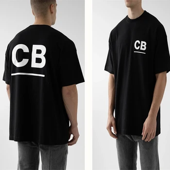 Минималистичная мъжки и дамски тениска свободно намаляване 1:1 с къси ръкави и логото на Cole Buxton, размер S-XL