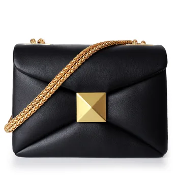 Модни и ежедневни стилна дизайнерска марка кожена дамска чанта, дамская чанта с капак, чанти през рамо с нитове и веригата, портмонета и чанти