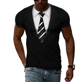 Мъжки персонализирани тениски с 3D-принтом, риза с къси ръкави в стил харадзюку, хип-хоп, ежедневни, летни