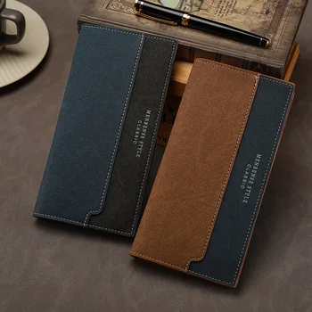 Мъжки портфейл с две матови дълги торби за няколко карти, модерен бизнес портфейл