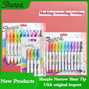 Набор от маркери Sharpie 4/12/24 цвят, Мазна Водоустойчив бързосъхнеща художествена оцветяване, маркери за рисуване на графити, канцеларски материали