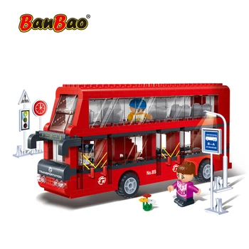 Направи си САМ 3D Градска Серия Екскурзия Модели на Автобуси Двуетажен Автобус Играчки Набор от Тухли за Деца Възрастен Приятел на Момче Строителни Блокове Без Кутия