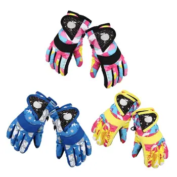 Непромокаеми зимни ръкавици за каране на ски, сноуборд, топли ръкавици за деца, ръкавици на всички пръсти, с каишка за спорт, каране на ски, колоездене