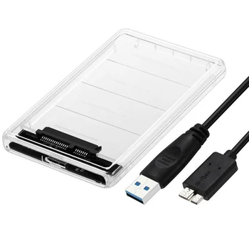 Нов високоскоростен външен твърд диск, SSD HDD с капацитет 2 TB интерфейс USB 3.0-2.5 инча в прозрачен корпус