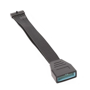 Нова дънна платка Mini USB 3.0 19Pin 20Pin с конектор USB 3.0 19P 20pin удължителен кабел с конектор, кабел-адаптер, черен плосък кабел