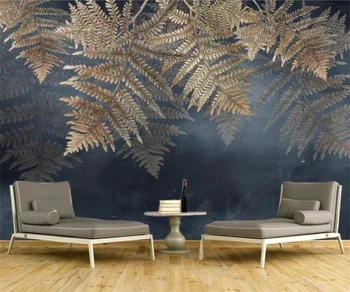 Обичай скандинавски Модерен 3D лампа papel de parede с Листа от тропически растения, телевизор, спалня, Хол, фонова стена, 3D тапети