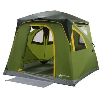 Палатка-хъб за 4 човека, зелена палатка за нощуване на открито
