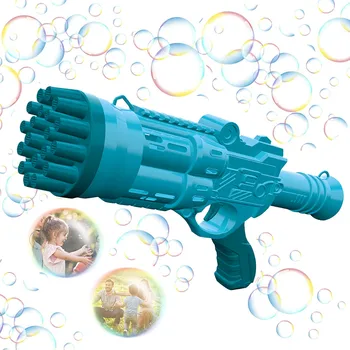 Пистолет за Сапунени Мехури, Автоматична Машина За Сапунени Мехурчета С 24 Дупки За Деца, Производител на Сапунени Балони За Партита, детски Играчки На Открито, Необходими Играчки За Деца