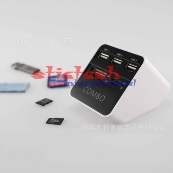 по dhl или ems 20pcs Мулти 7в1 USB 2.0 Четец за карти 3 USB Памет SD M2 MS TF Външен Адаптер Комбиниран Адаптер Flash Cardreader