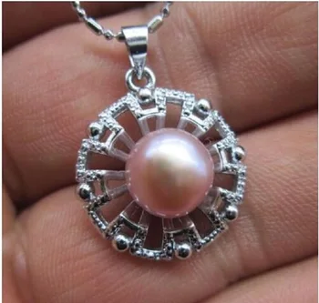 Прекрасна AAA + 10-11 мм натурален лилаво Наньхайский перла с висулка, 18 инча 925 s-