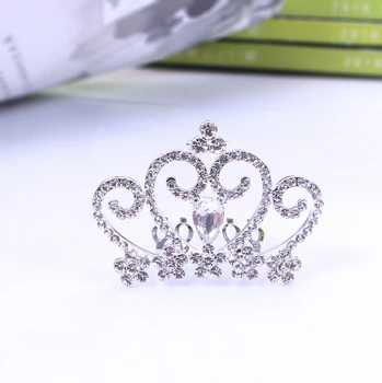 Прическа във формата на корона за момичета, боядисана родословни с кристали за парти, прическа принцеса, детски аксесоари