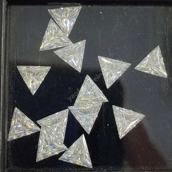 Продажба на едро D Цвят бял 1 карата Кройката във формата на триъгълник Синтетичен материал Sic Муассаниты Камъни россыпью скъпоценни камъни за бижута Сертификат GRA