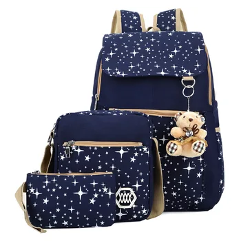 Просторен детска раница с мечка, детски училищни чанти за тийнейджъри, училищни раници за момичета, сладка училищна чанта с принтом Mochila