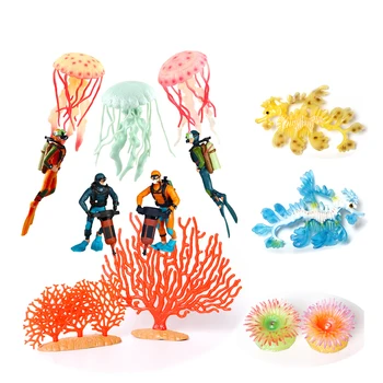 Реалистична Фигурка На Подводния Приключенията Океан Морското Животно Медуза Корал Синнатус Анемони Невероятни Същества Модел Играчки