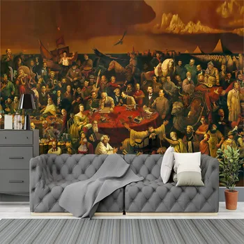 Световна знаменитост живопис с маслени бои 3D дневна спалня по поръчка самозалепващи се тапети стенопис