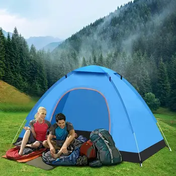 Туристическа палатка за къмпинг, за 2-3 човека, водоустойчив двойна врата, градинска автоматична палатка, походный тента, Палатки за нощуване на открито