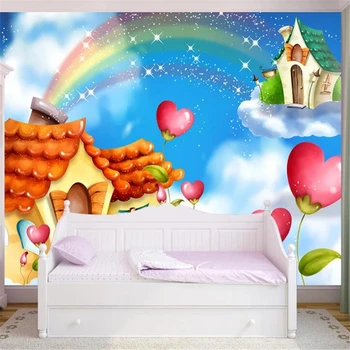 фотообои Потребителски тапети 3d топла розова приказка на фона на детската стая декорация на стените картина papel de parede 3D тапети